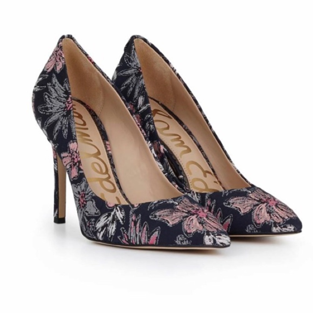 Sam Edelman Hazel Navy Floral Jacquard